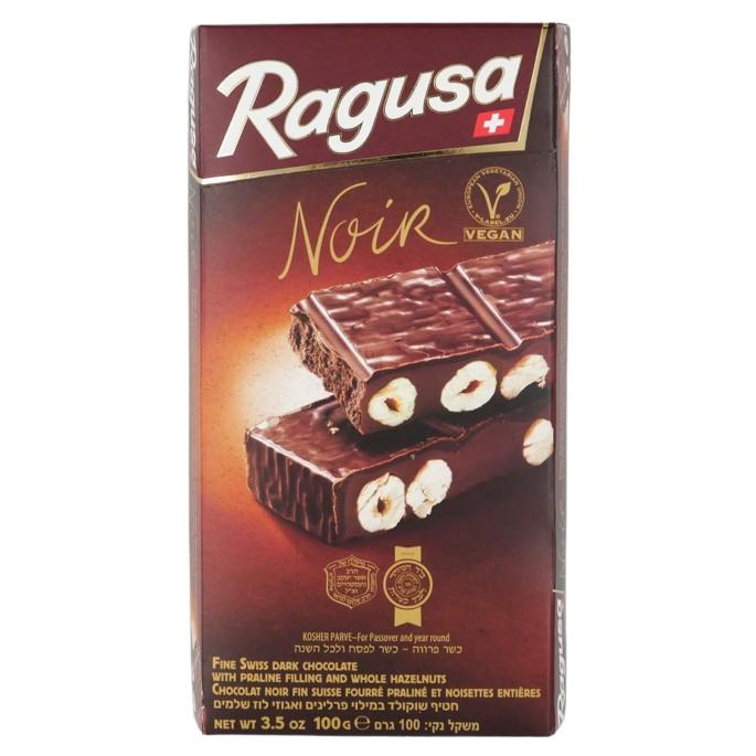 RAGUSA NOIR KOSHER SWISS CHOCOLATE PRALINE & HAZELNUT 100 GR. 