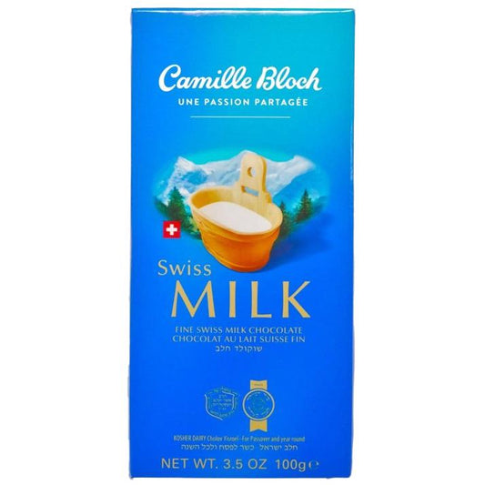 SWISS MILK CAMILLE BLOCH KOSHER SWISS CHOCOLATE 100 GR.