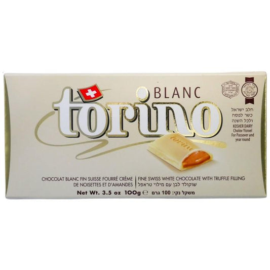 TORINO BLANC CAMILLE BLOCH KOSHER SWISS CHOCOLATE 100 GR.