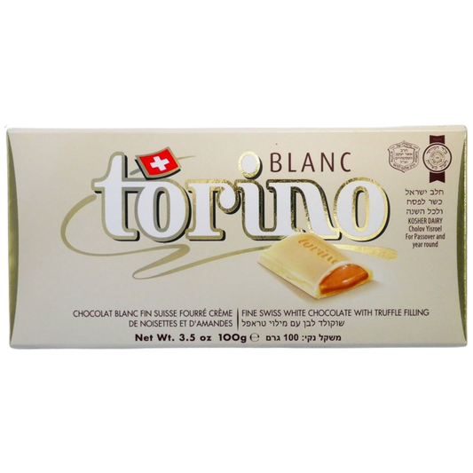 TORINO BLANC CAMILLE BLOCH KOSHER SWISS CHOCOLATE 100 GR.